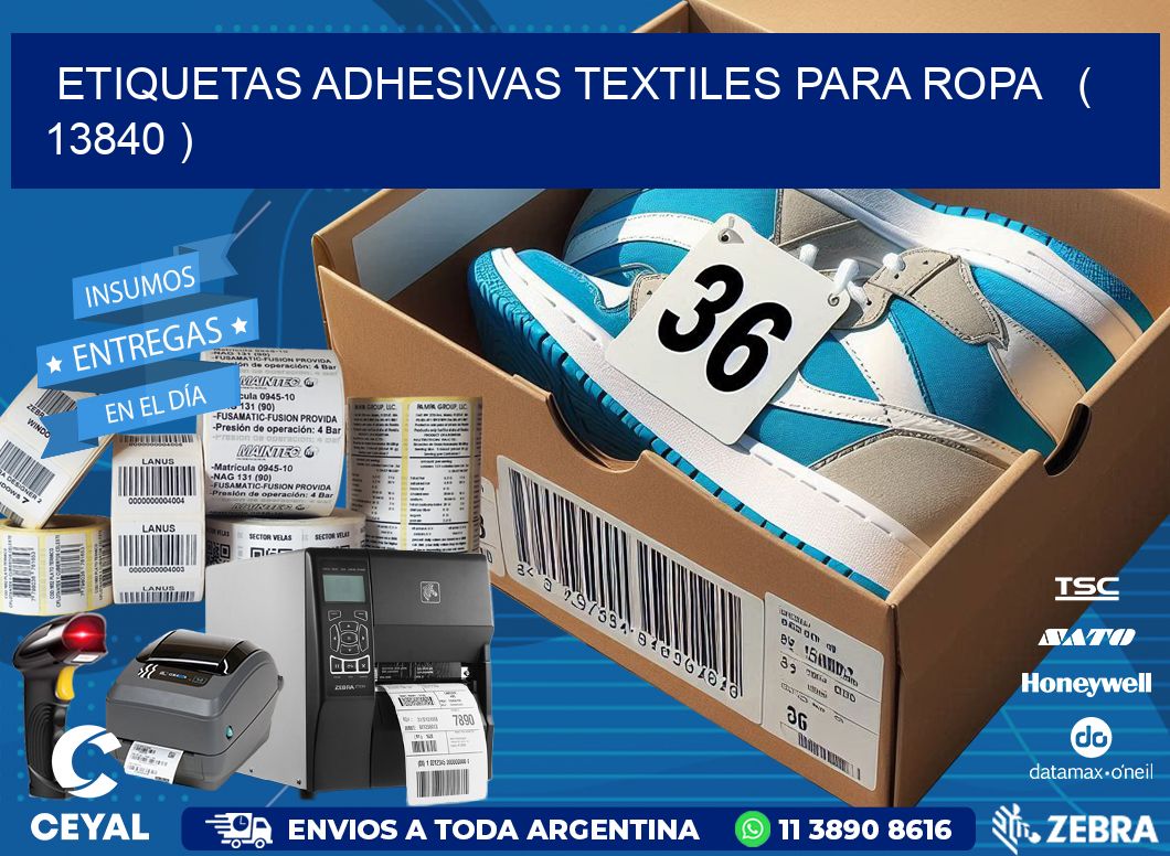 ETIQUETAS ADHESIVAS TEXTILES PARA ROPA   ( 13840 )