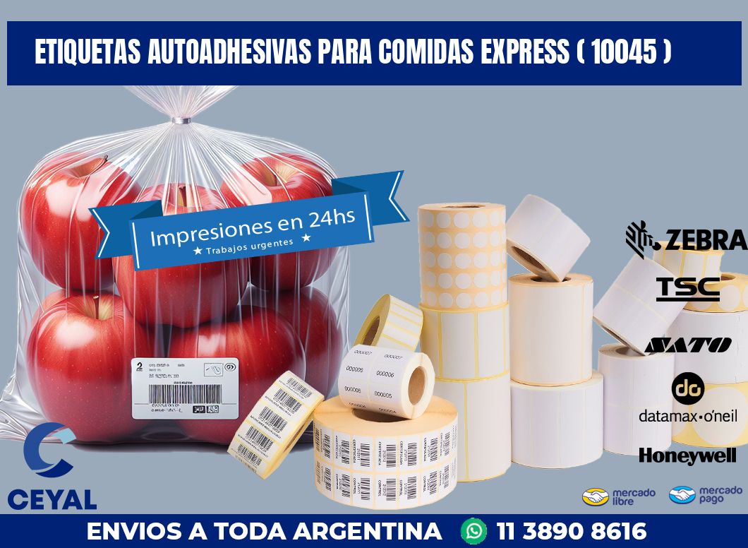 ETIQUETAS AUTOADHESIVAS PARA COMIDAS EXPRESS ( 10045 )