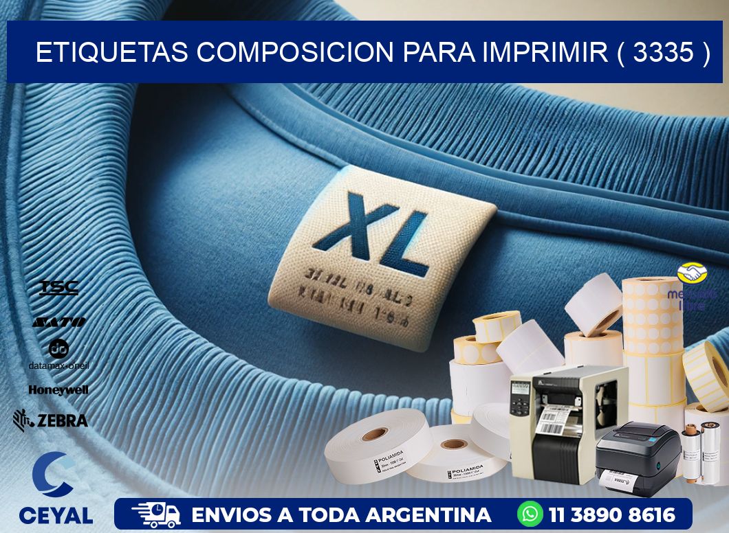 ETIQUETAS COMPOSICION PARA IMPRIMIR ( 3335 )