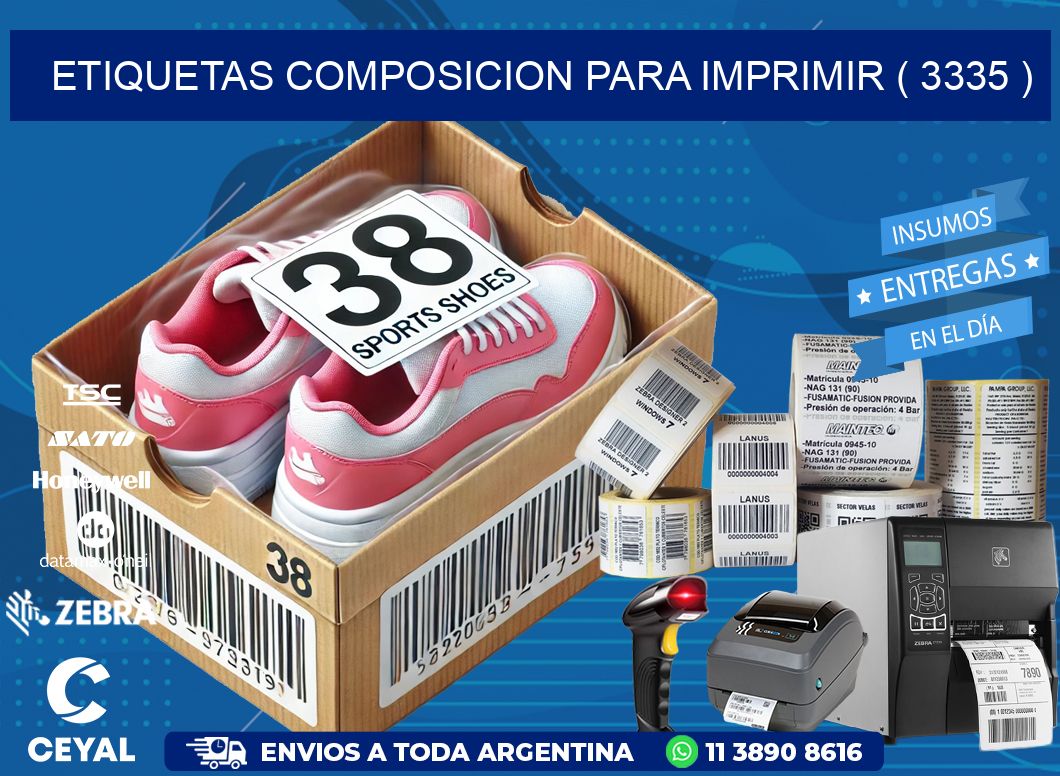 ETIQUETAS COMPOSICION PARA IMPRIMIR ( 3335 )
