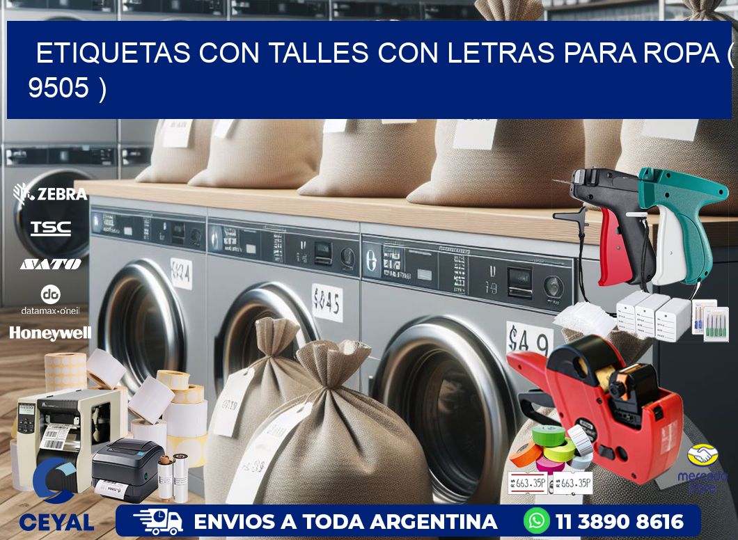 ETIQUETAS CON TALLES CON LETRAS PARA ROPA ( 9505 )