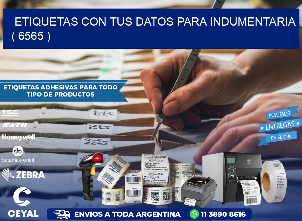 ETIQUETAS CON TUS DATOS PARA INDUMENTARIA   ( 6565 )