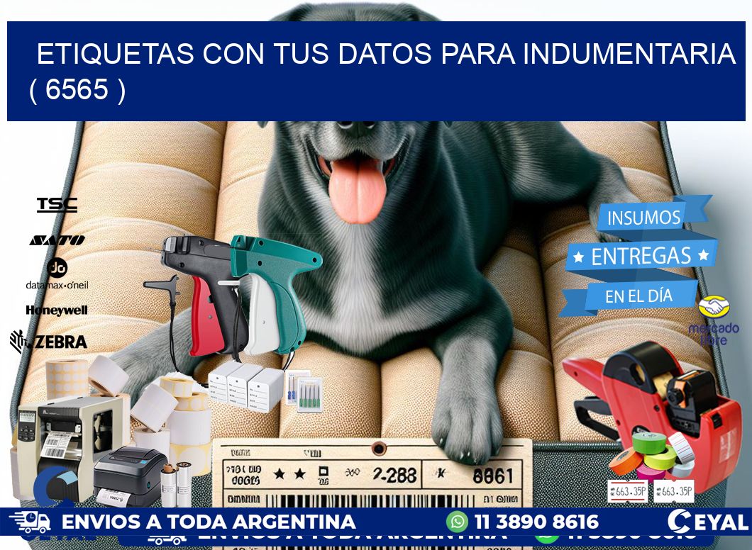 ETIQUETAS CON TUS DATOS PARA INDUMENTARIA   ( 6565 )