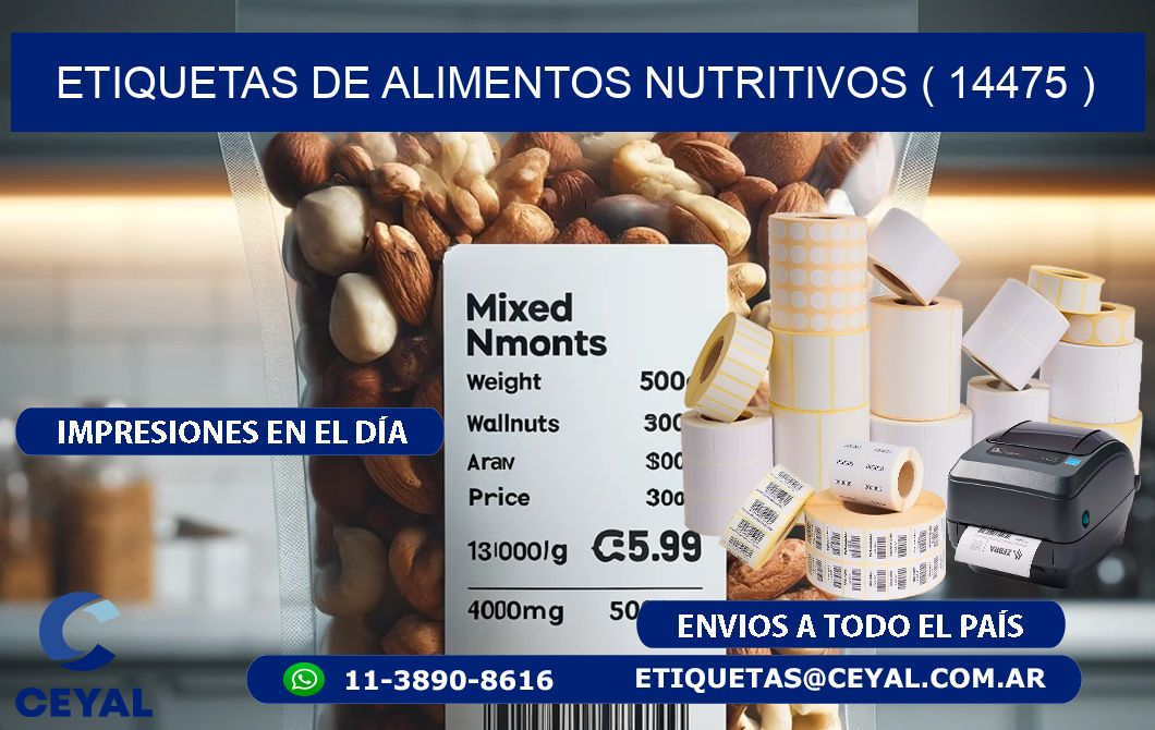 ETIQUETAS DE ALIMENTOS NUTRITIVOS ( 14475 )