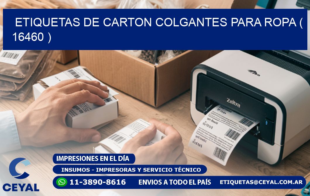 ETIQUETAS DE CARTON COLGANTES PARA ROPA ( 16460 )