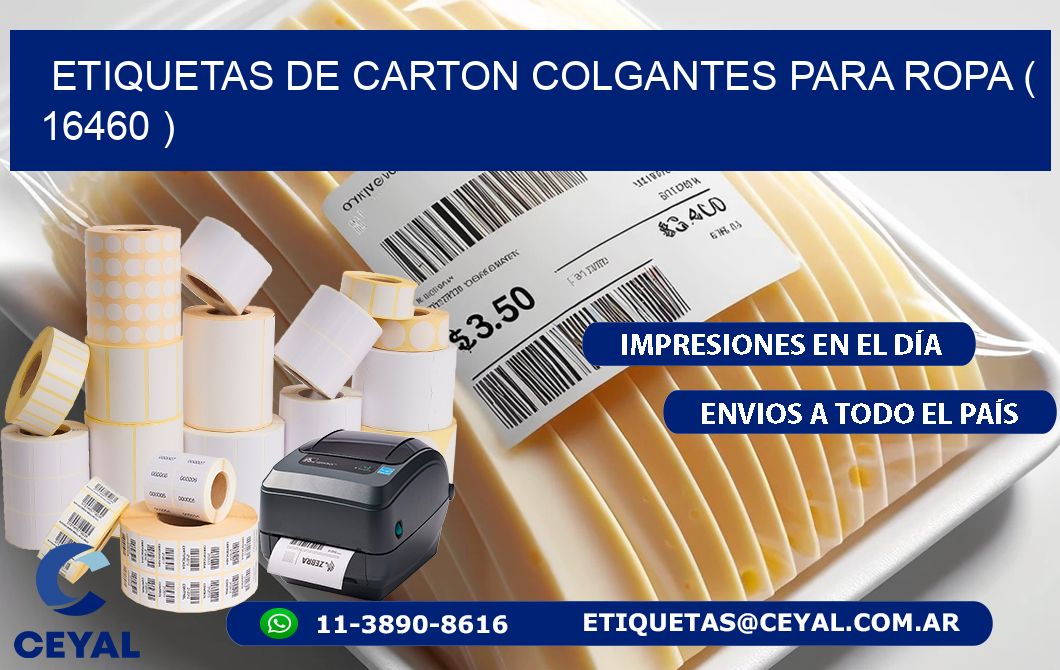 ETIQUETAS DE CARTON COLGANTES PARA ROPA ( 16460 )