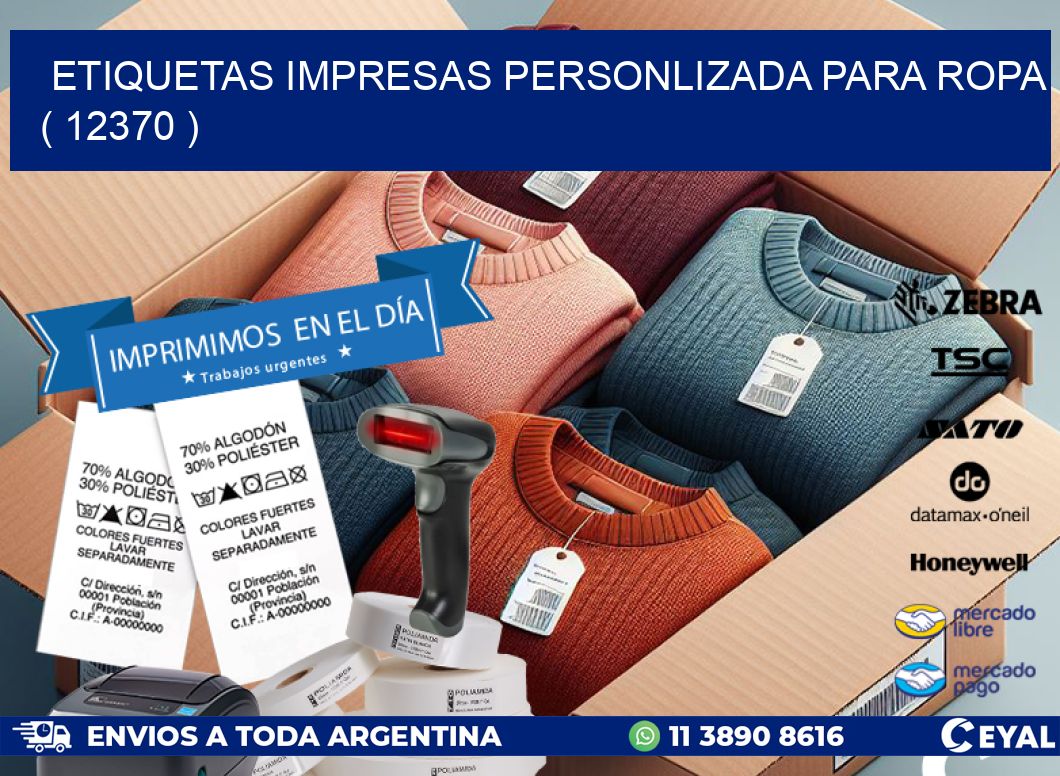 ETIQUETAS IMPRESAS PERSONLIZADA PARA ROPA ( 12370 )