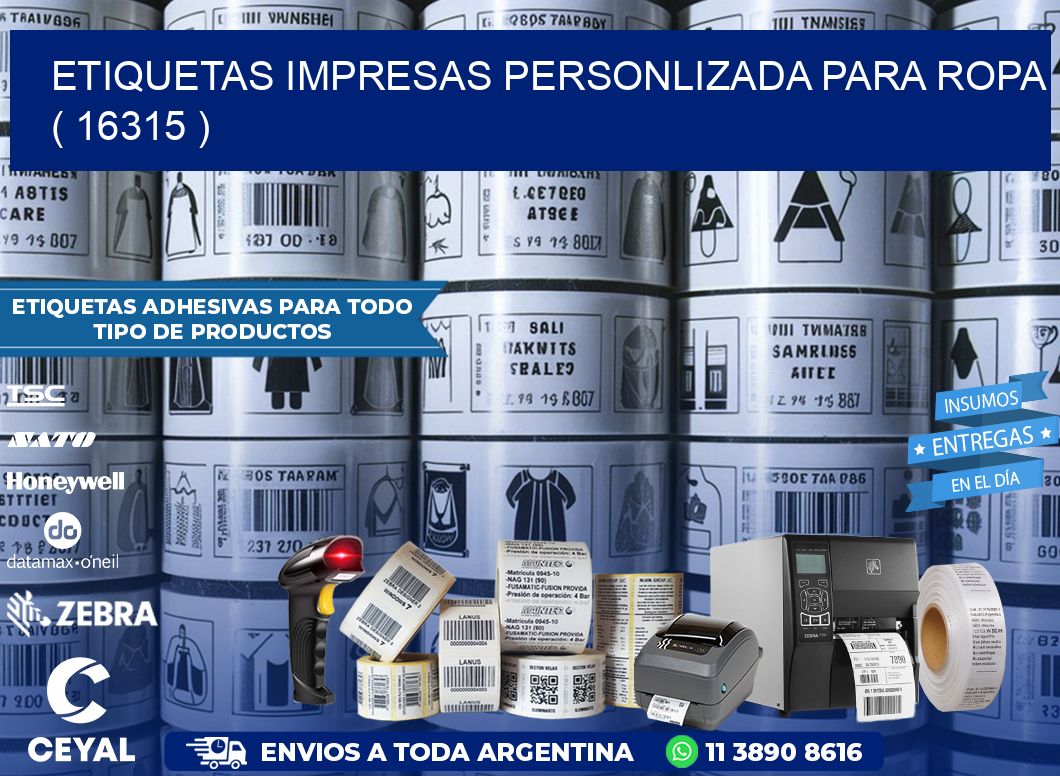 ETIQUETAS IMPRESAS PERSONLIZADA PARA ROPA   ( 16315 )