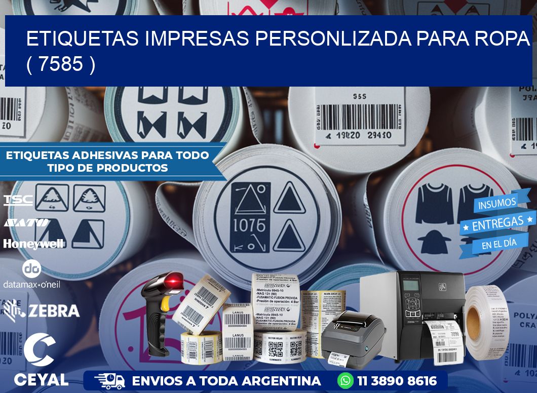 ETIQUETAS IMPRESAS PERSONLIZADA PARA ROPA   ( 7585 )