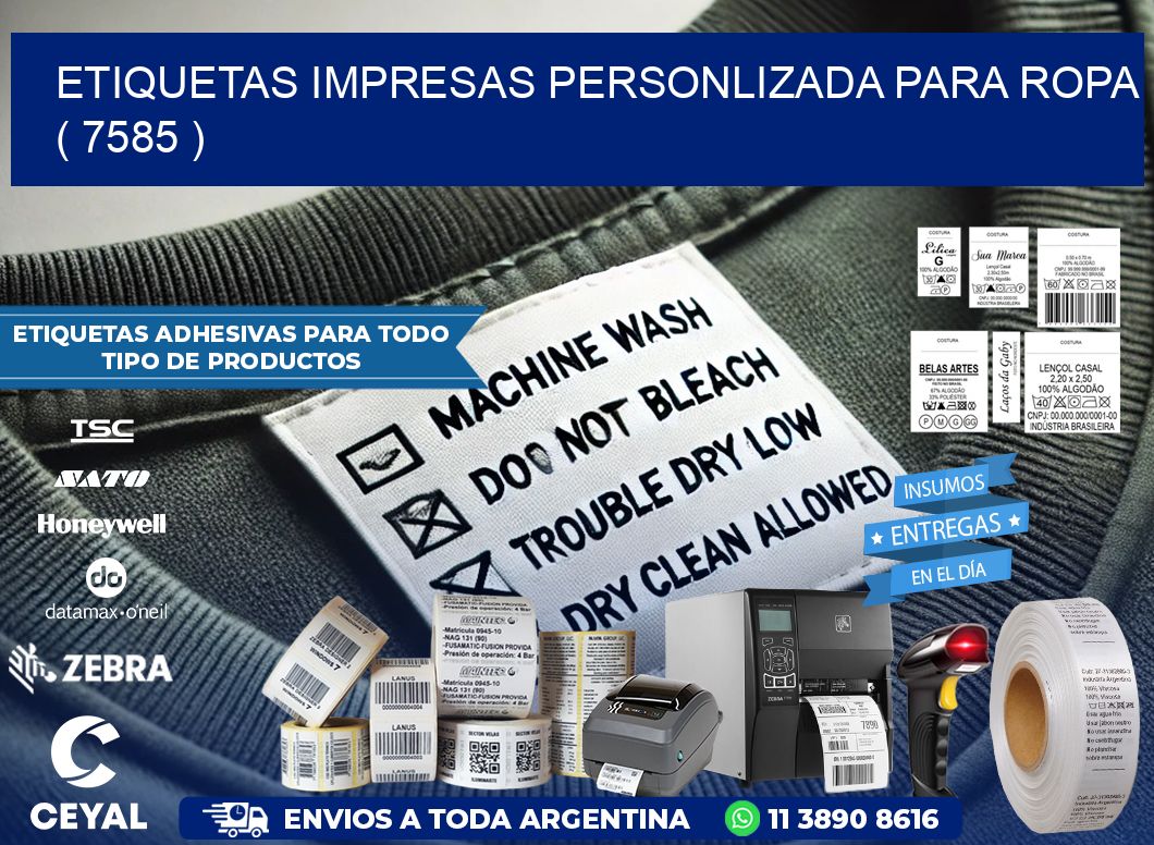 ETIQUETAS IMPRESAS PERSONLIZADA PARA ROPA   ( 7585 )