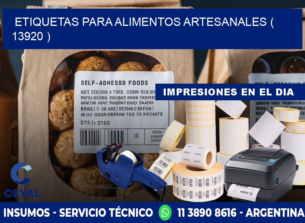 ETIQUETAS PARA ALIMENTOS ARTESANALES ( 13920 )