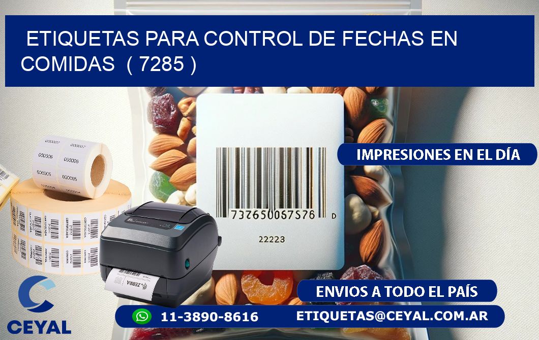 ETIQUETAS PARA CONTROL DE FECHAS EN COMIDAS  ( 7285 )