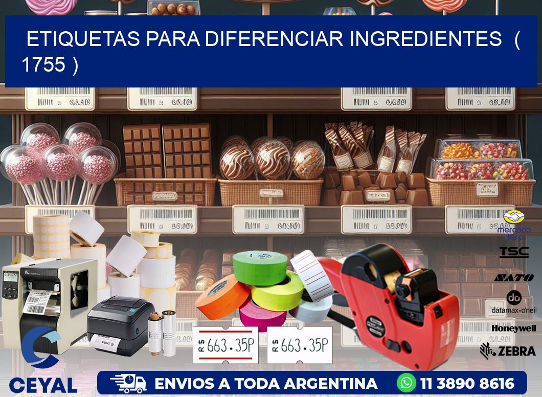ETIQUETAS PARA DIFERENCIAR INGREDIENTES  ( 1755 )