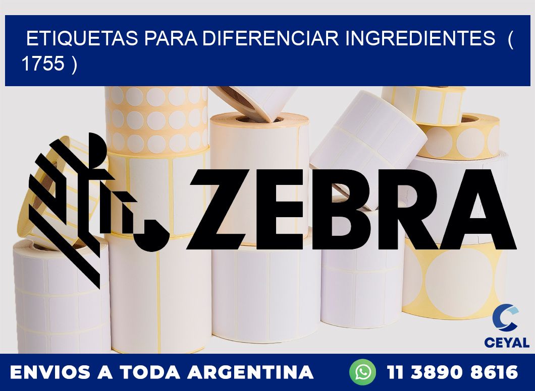 ETIQUETAS PARA DIFERENCIAR INGREDIENTES  ( 1755 )