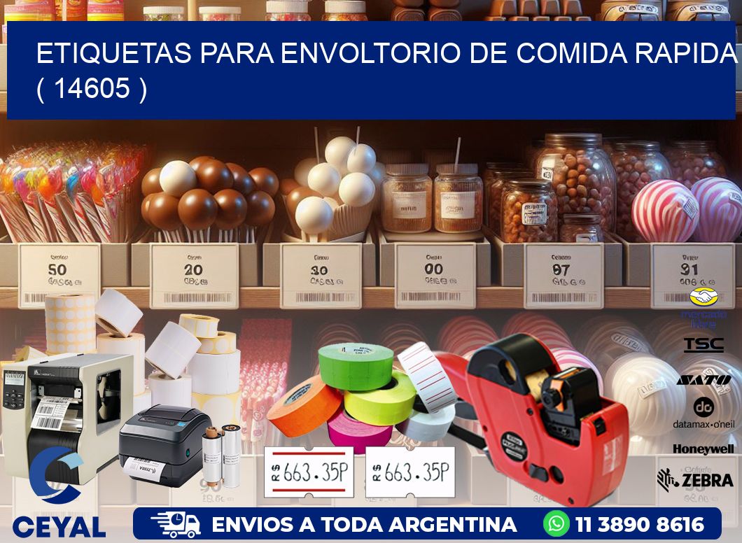 ETIQUETAS PARA ENVOLTORIO DE COMIDA RAPIDA  ( 14605 )