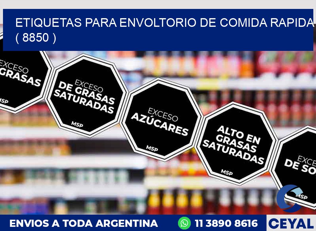 ETIQUETAS PARA ENVOLTORIO DE COMIDA RAPIDA  ( 8850 )
