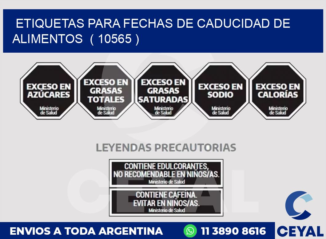 ETIQUETAS PARA FECHAS DE CADUCIDAD DE ALIMENTOS  ( 10565 )