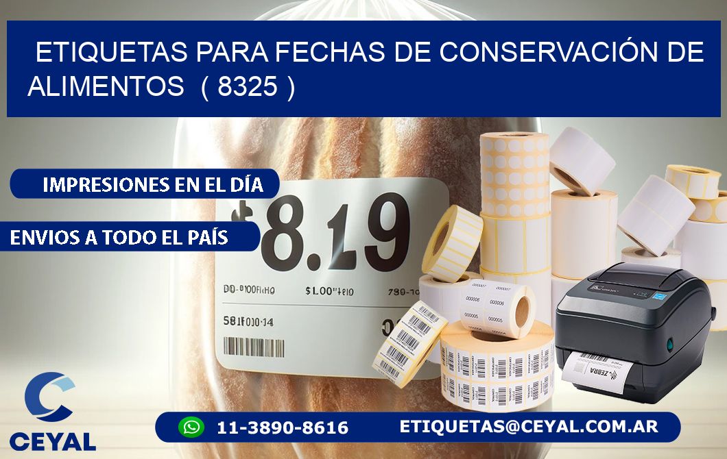 ETIQUETAS PARA FECHAS DE CONSERVACIÓN DE ALIMENTOS  ( 8325 )