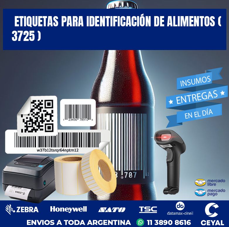 ETIQUETAS PARA IDENTIFICACIÓN DE ALIMENTOS ( 3725 )