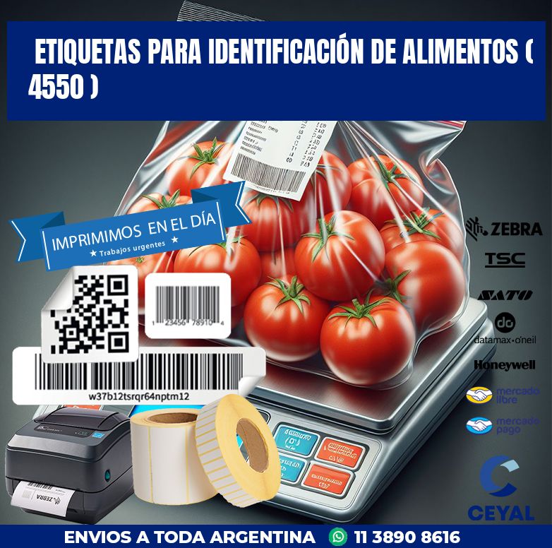 ETIQUETAS PARA IDENTIFICACIÓN DE ALIMENTOS ( 4550 )