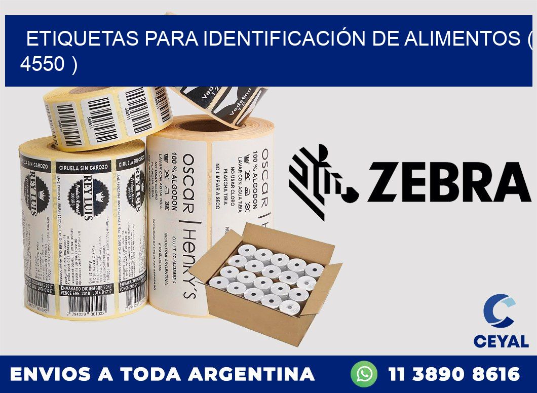 ETIQUETAS PARA IDENTIFICACIÓN DE ALIMENTOS ( 4550 )