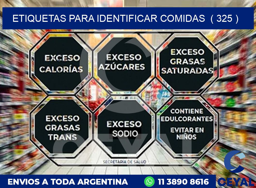 ETIQUETAS PARA IDENTIFICAR COMIDAS  ( 325 )