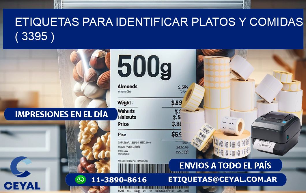 ETIQUETAS PARA IDENTIFICAR PLATOS Y COMIDAS  ( 3395 )