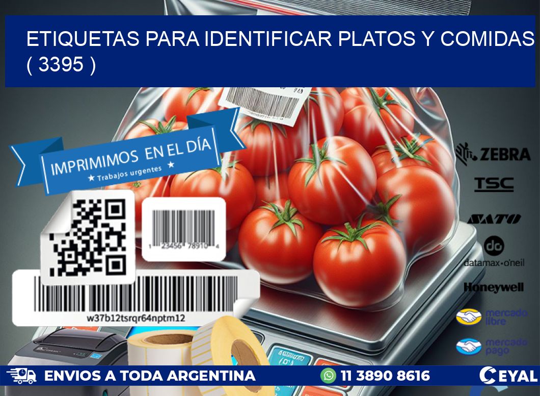 ETIQUETAS PARA IDENTIFICAR PLATOS Y COMIDAS  ( 3395 )