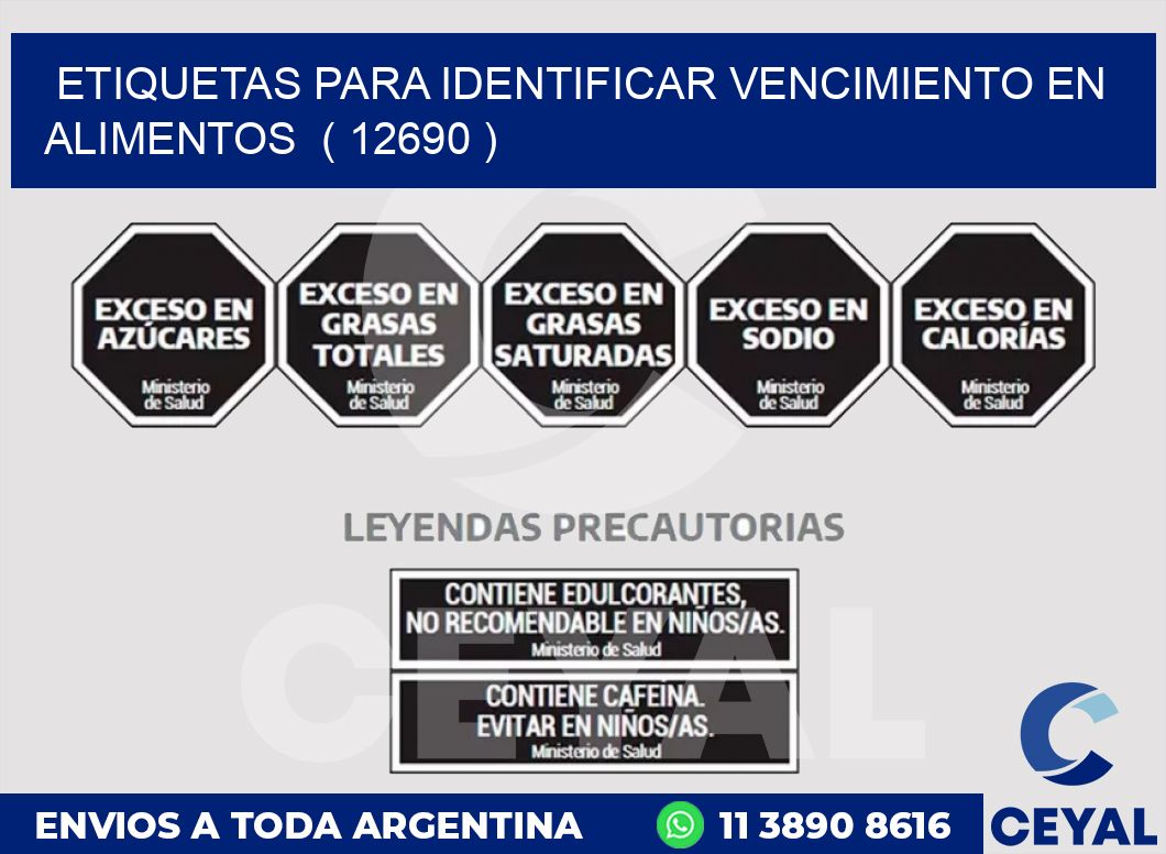 ETIQUETAS PARA IDENTIFICAR VENCIMIENTO EN ALIMENTOS  ( 12690 )