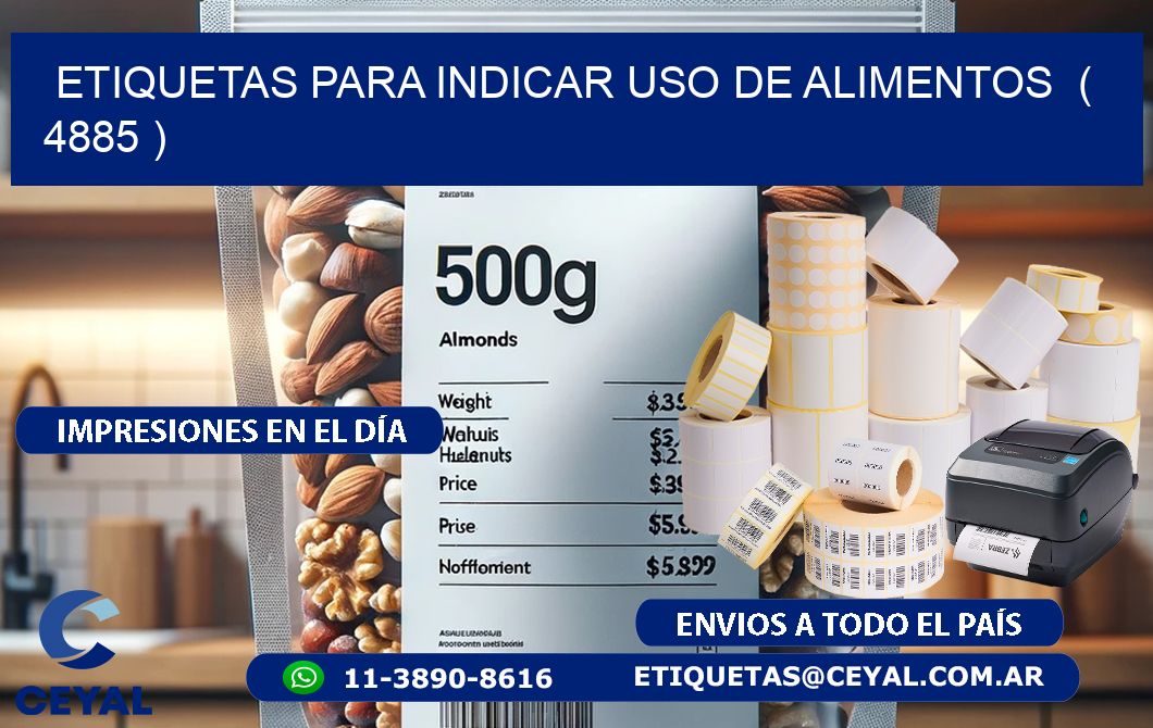 ETIQUETAS PARA INDICAR USO DE ALIMENTOS  ( 4885 )