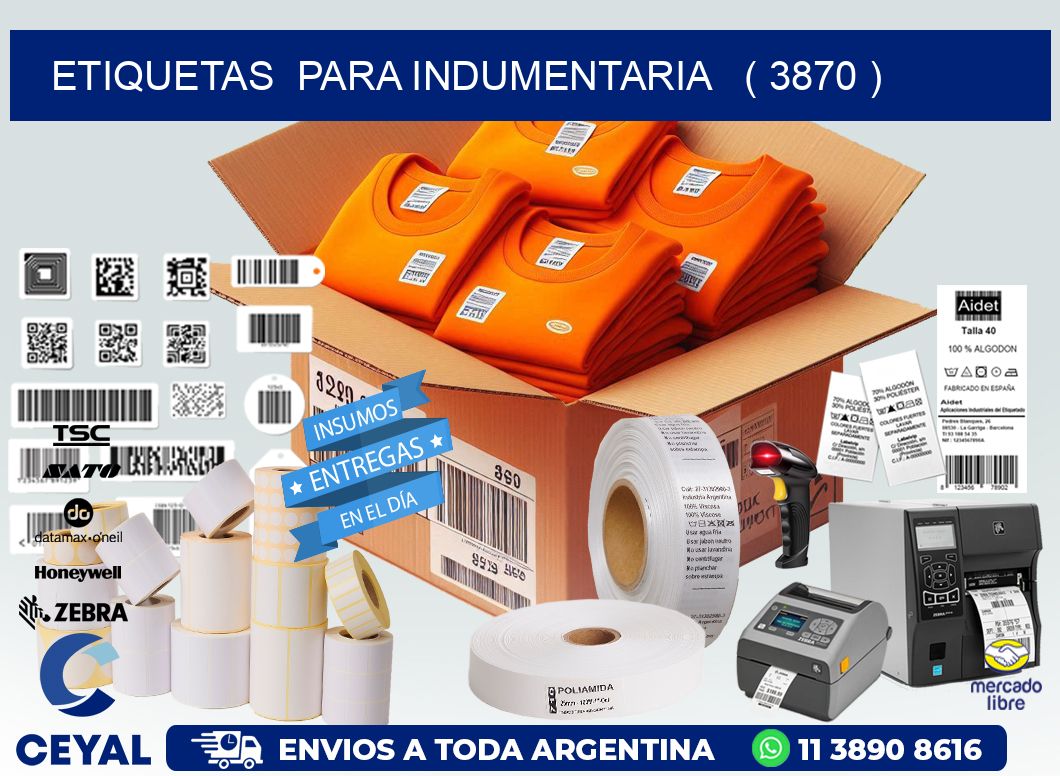 ETIQUETAS  PARA INDUMENTARIA   ( 3870 )