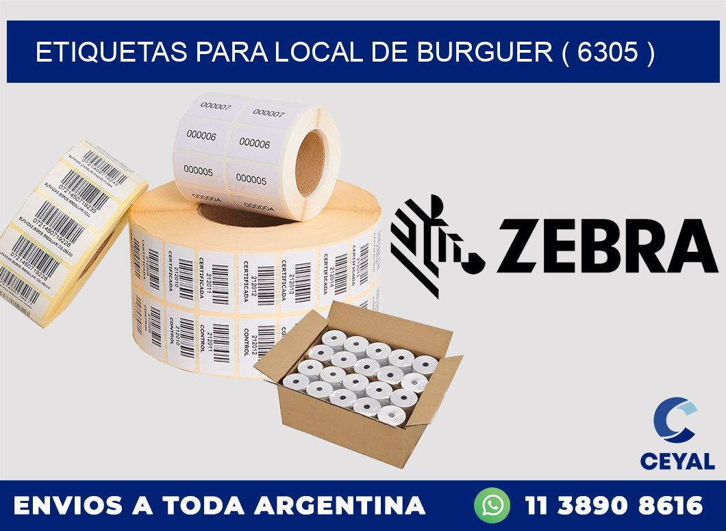 ETIQUETAS PARA LOCAL DE BURGUER ( 6305 )
