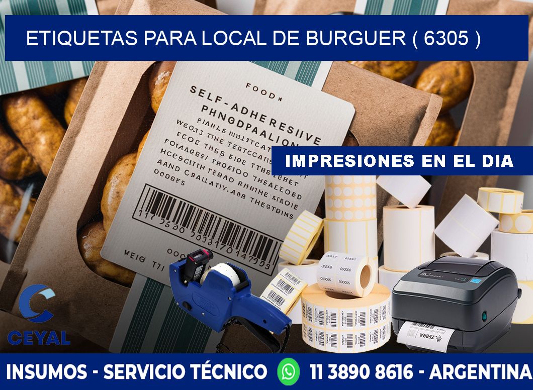 ETIQUETAS PARA LOCAL DE BURGUER ( 6305 )