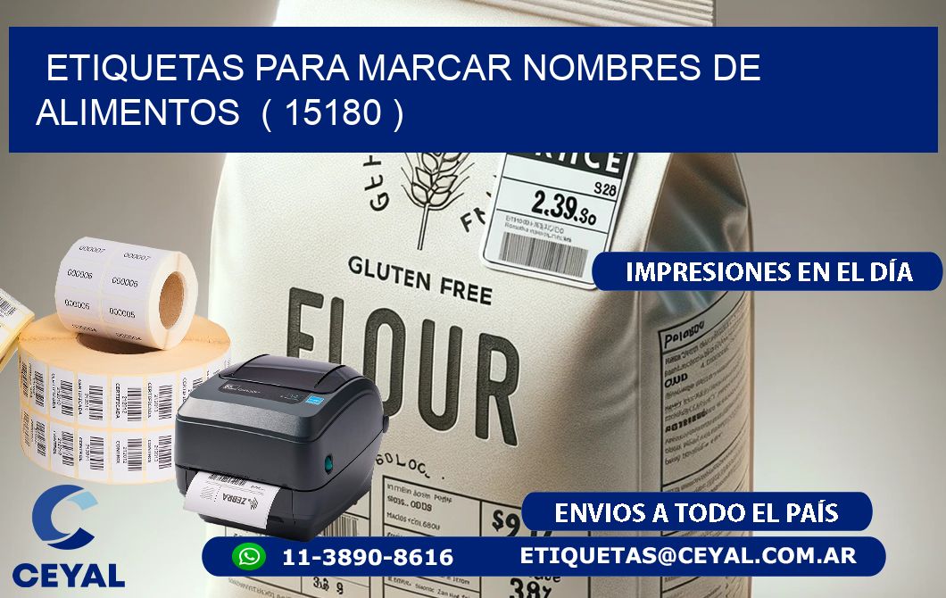 ETIQUETAS PARA MARCAR NOMBRES DE ALIMENTOS  ( 15180 )