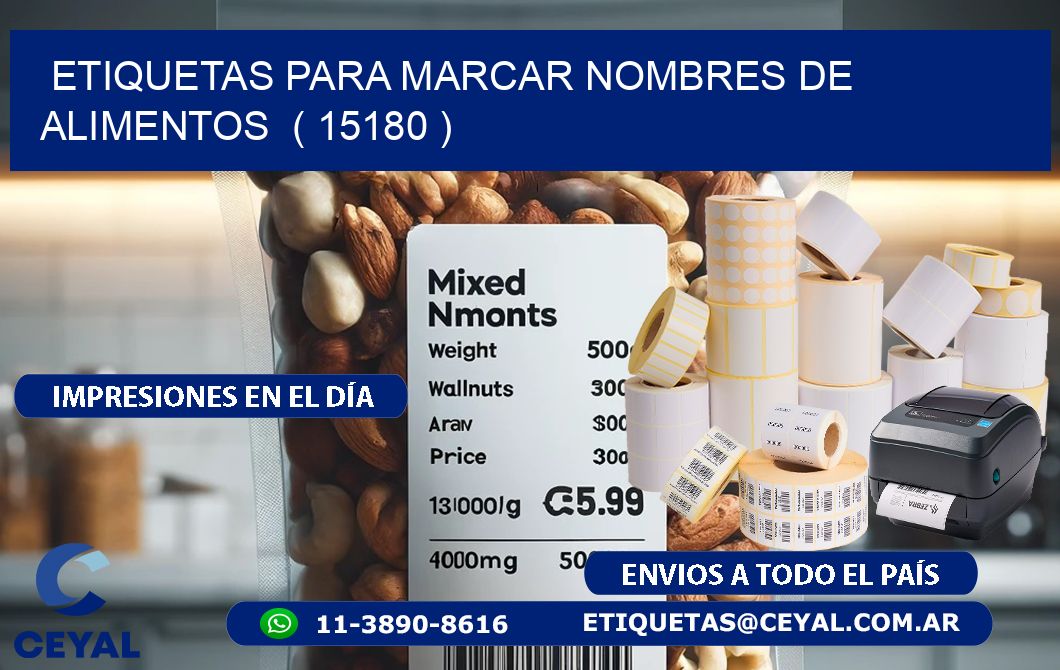 ETIQUETAS PARA MARCAR NOMBRES DE ALIMENTOS  ( 15180 )