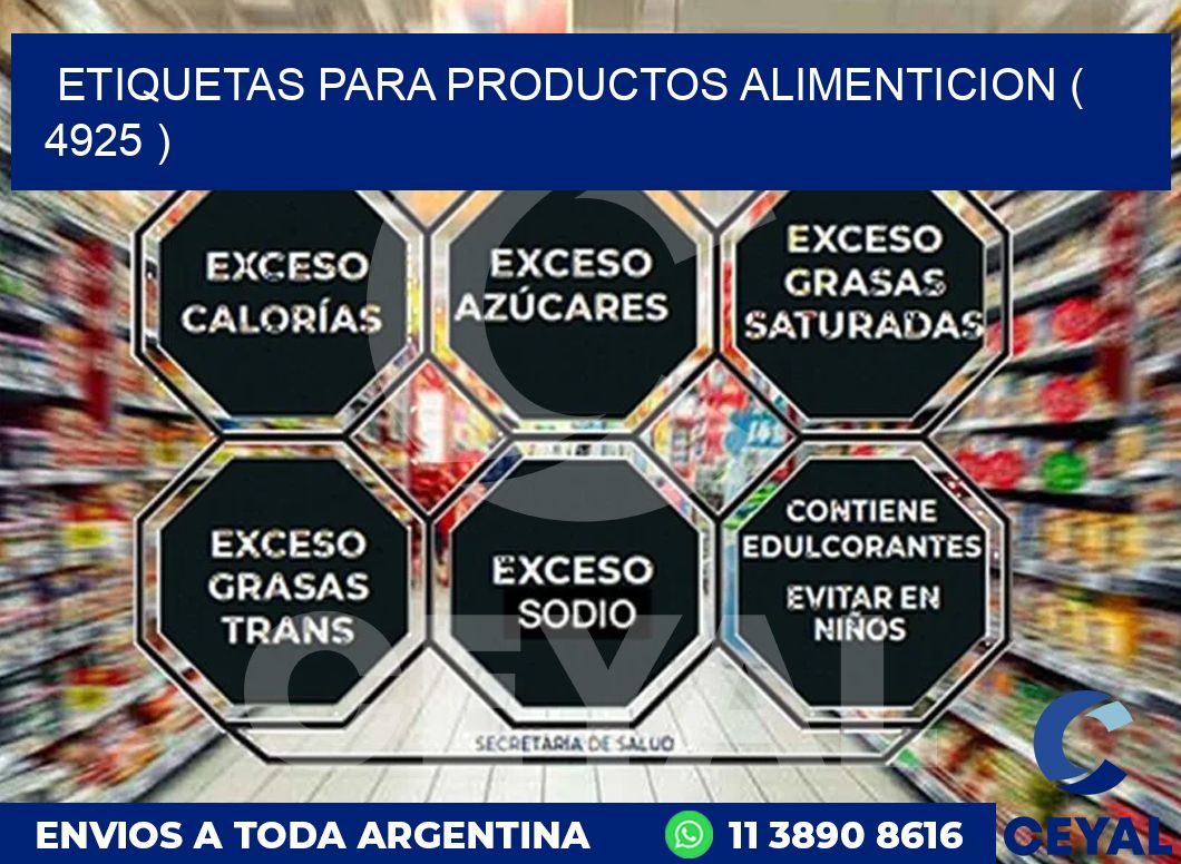 ETIQUETAS PARA PRODUCTOS ALIMENTICION ( 4925 )