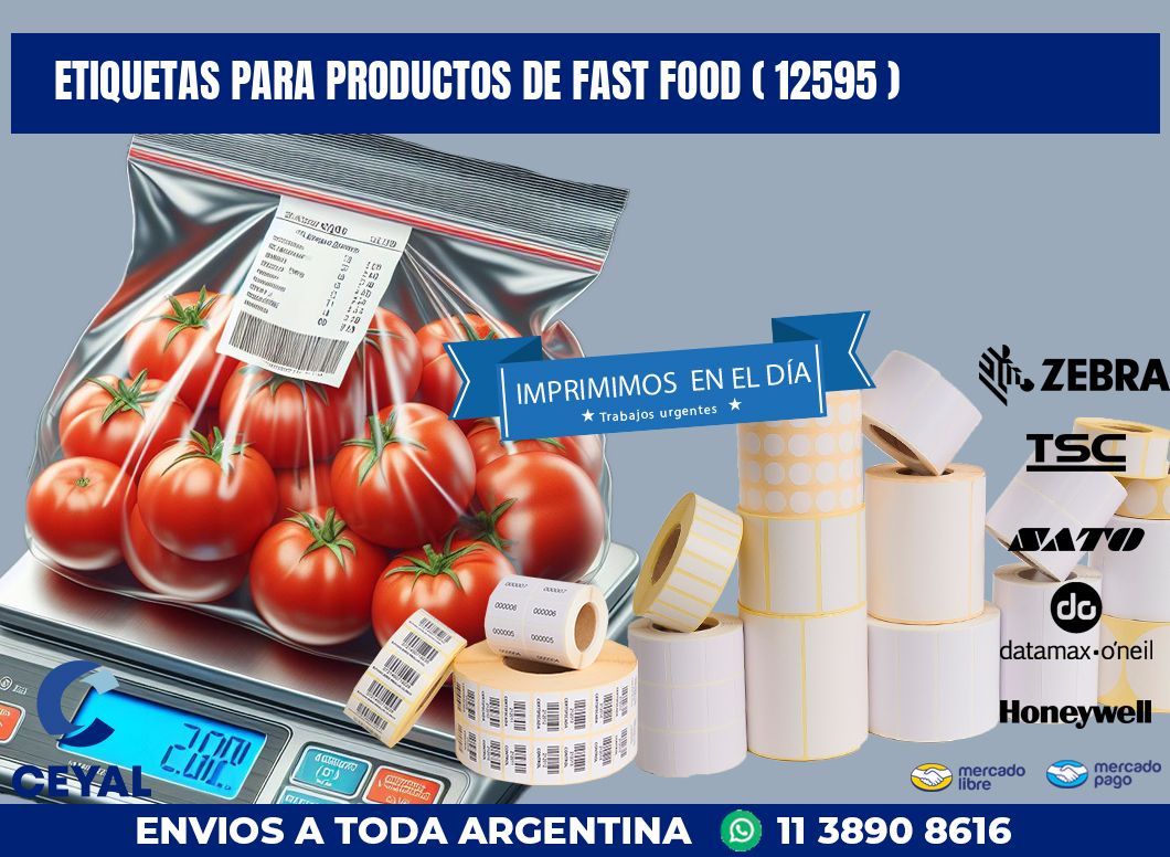 ETIQUETAS PARA PRODUCTOS DE FAST FOOD ( 12595 )