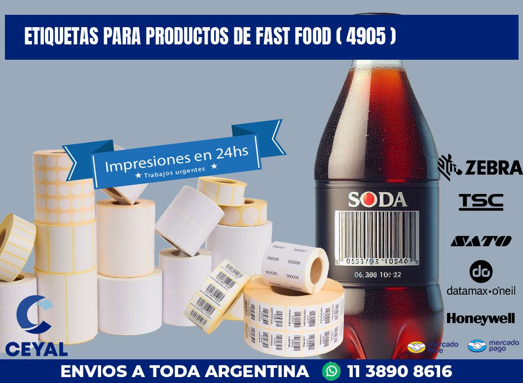 ETIQUETAS PARA PRODUCTOS DE FAST FOOD ( 4905 )
