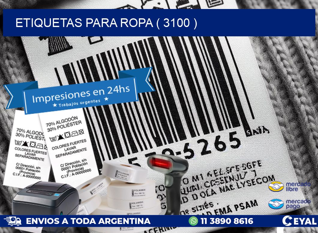 ETIQUETAS PARA ROPA ( 3100 )