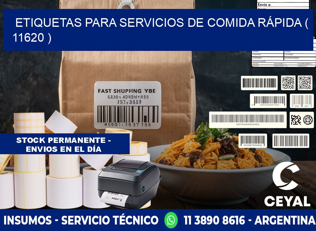 ETIQUETAS PARA SERVICIOS DE COMIDA RÁPIDA ( 11620 )