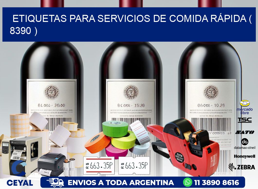 ETIQUETAS PARA SERVICIOS DE COMIDA RÁPIDA ( 8390 )