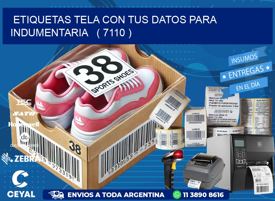 ETIQUETAS TELA CON TUS DATOS PARA INDUMENTARIA   ( 7110 )