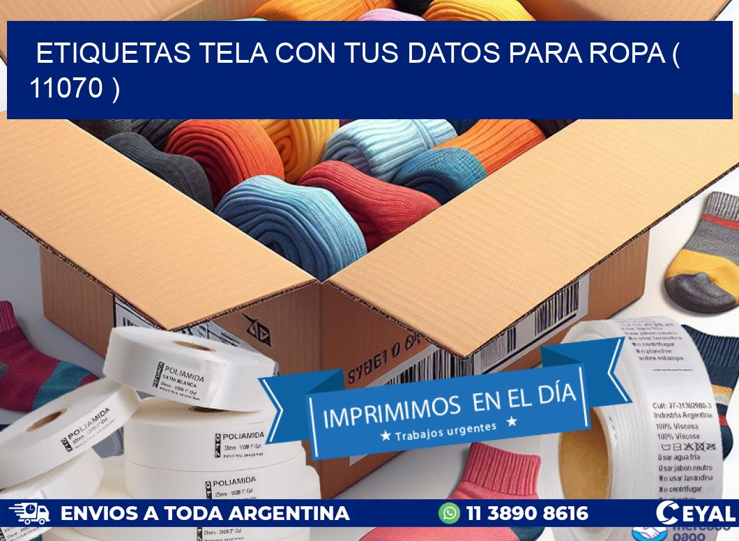 ETIQUETAS TELA CON TUS DATOS PARA ROPA ( 11070 )
