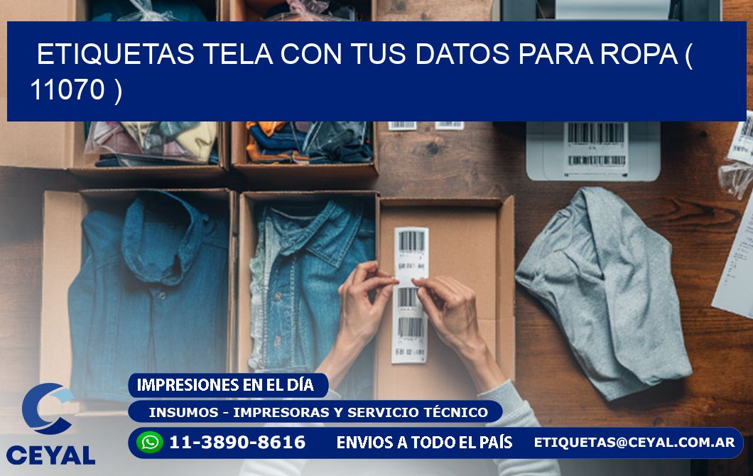 ETIQUETAS TELA CON TUS DATOS PARA ROPA ( 11070 )