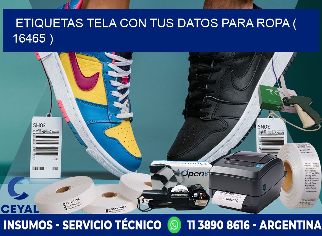 ETIQUETAS TELA CON TUS DATOS PARA ROPA ( 16465 )