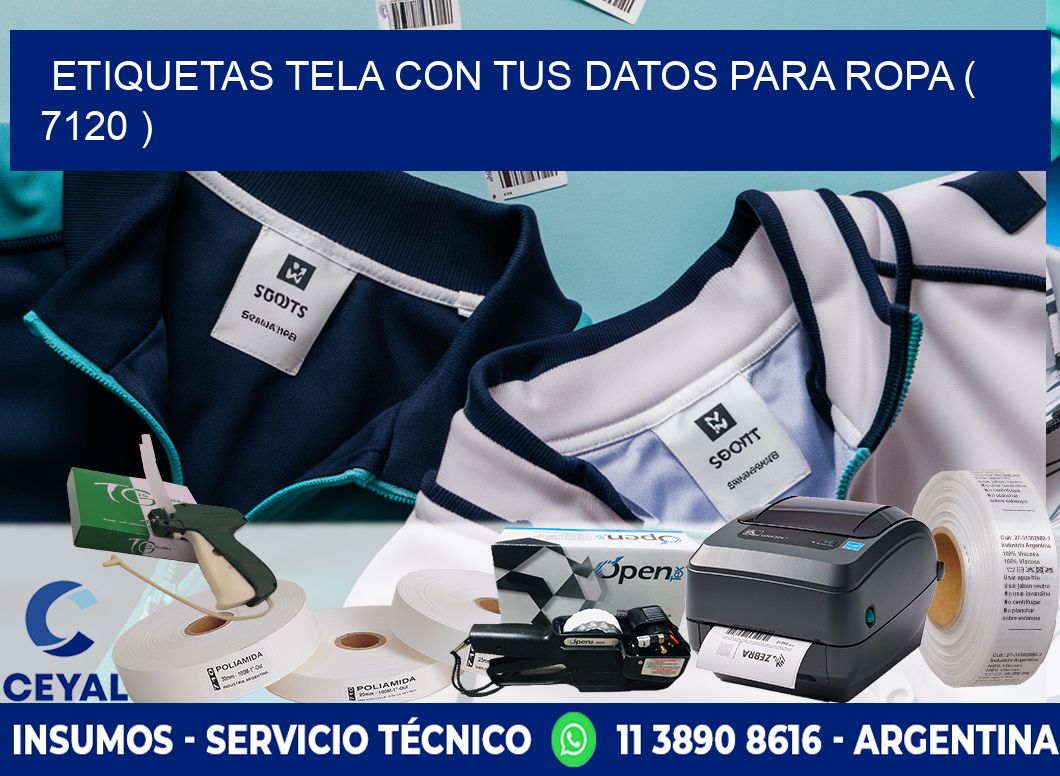 ETIQUETAS TELA CON TUS DATOS PARA ROPA ( 7120 )
