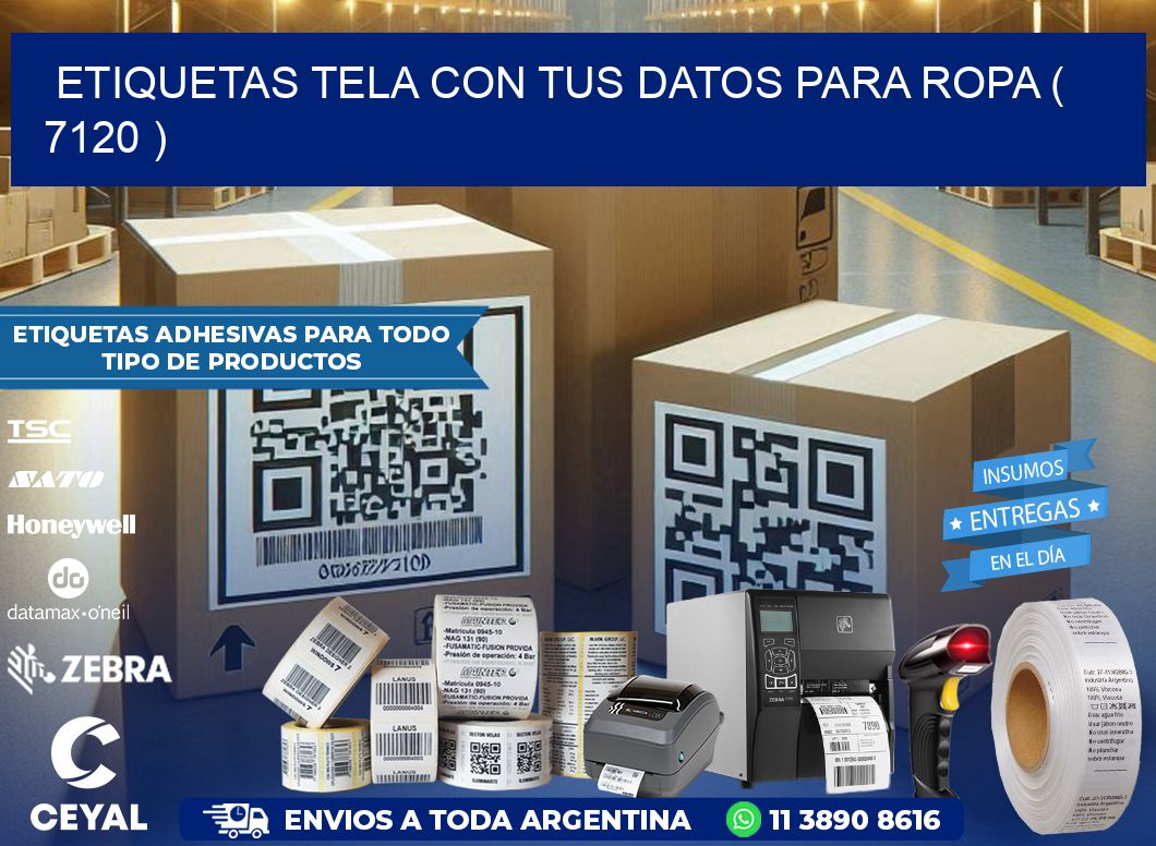 ETIQUETAS TELA CON TUS DATOS PARA ROPA ( 7120 )