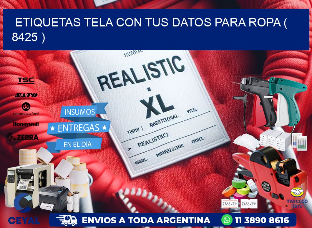 ETIQUETAS TELA CON TUS DATOS PARA ROPA ( 8425 )