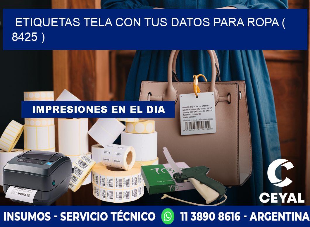 ETIQUETAS TELA CON TUS DATOS PARA ROPA ( 8425 )