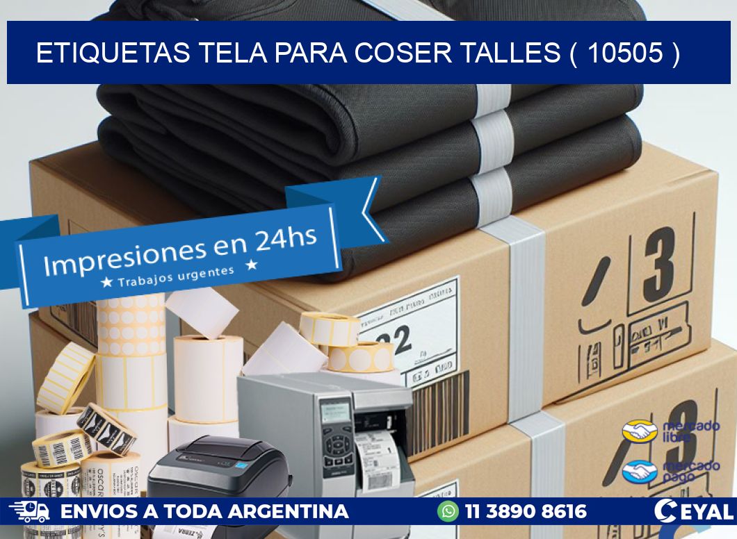 ETIQUETAS TELA PARA COSER TALLES ( 10505 )